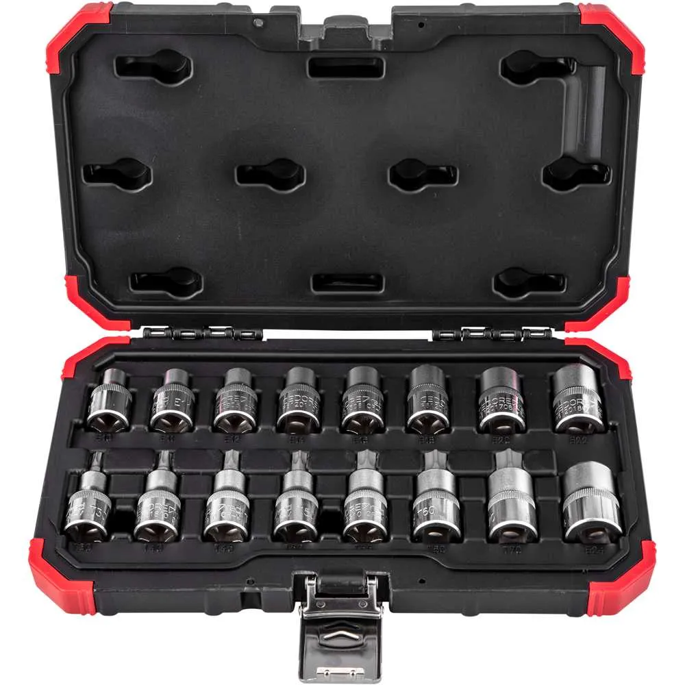 Jogo Soquete Torx 1/2 Pol 16pç Macho/Fêmea Gedore Red