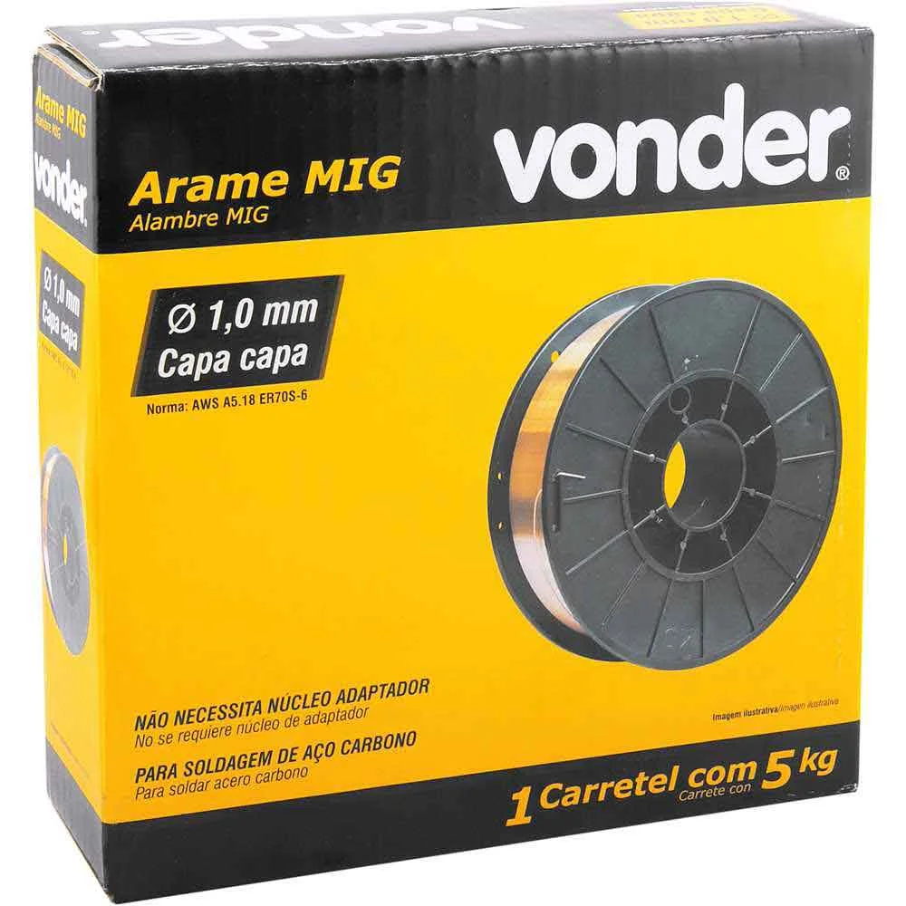 Arame Mig Vonder 1,0mm Carretel 05kg C/Gas