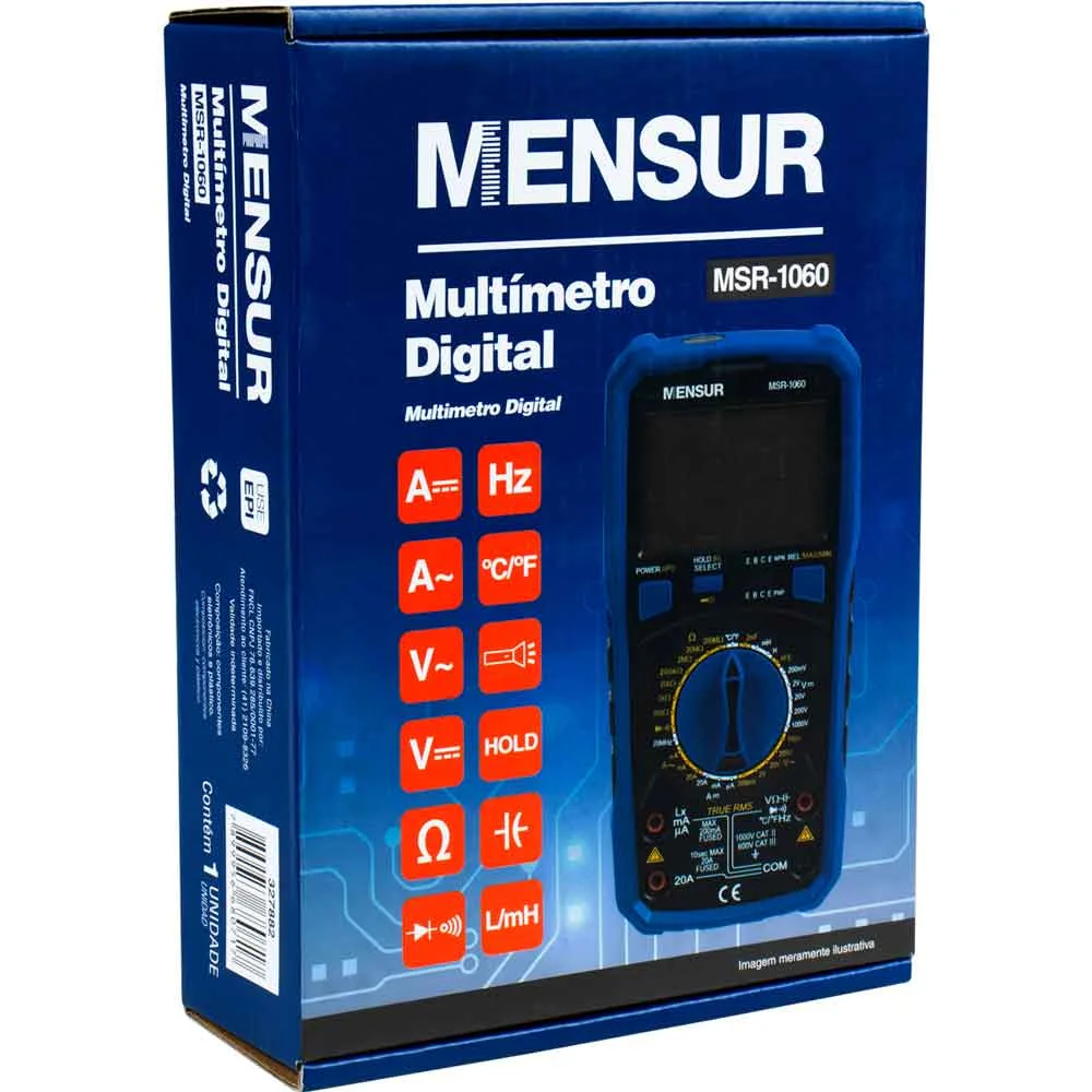 Multímetro Digital C/ Indutância MSR-1060 Mensur
