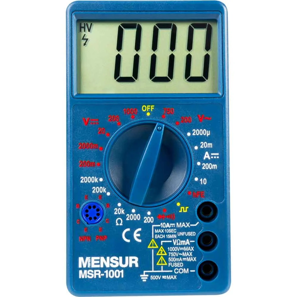 Multímetro Digital Res. 2mohms MSR-1001 Mensur 