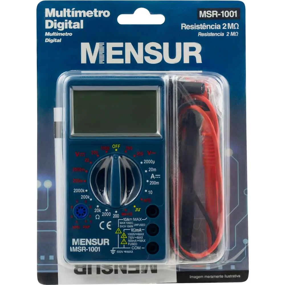 Multímetro Digital Res. 2mohms MSR-1001 Mensur