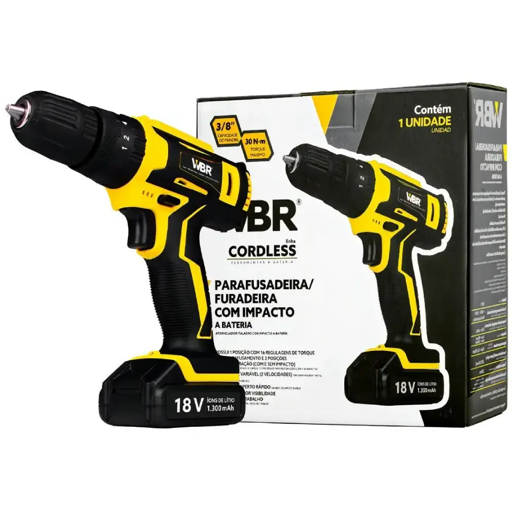 Parafusadeira e Furadeira com Impacto 18V Bivolt WBR