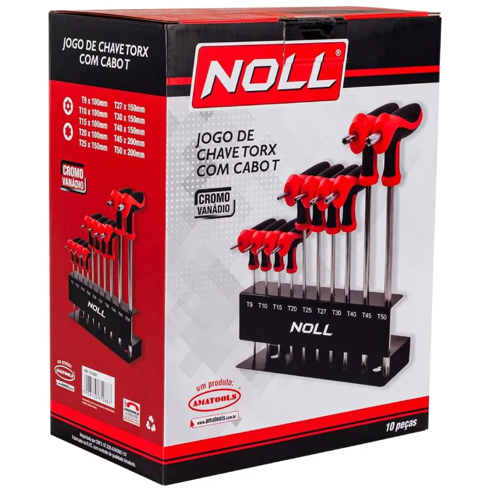 Jogo de Chave Torx com Cabo T T9 a T50 10 peças 3740081 Noll