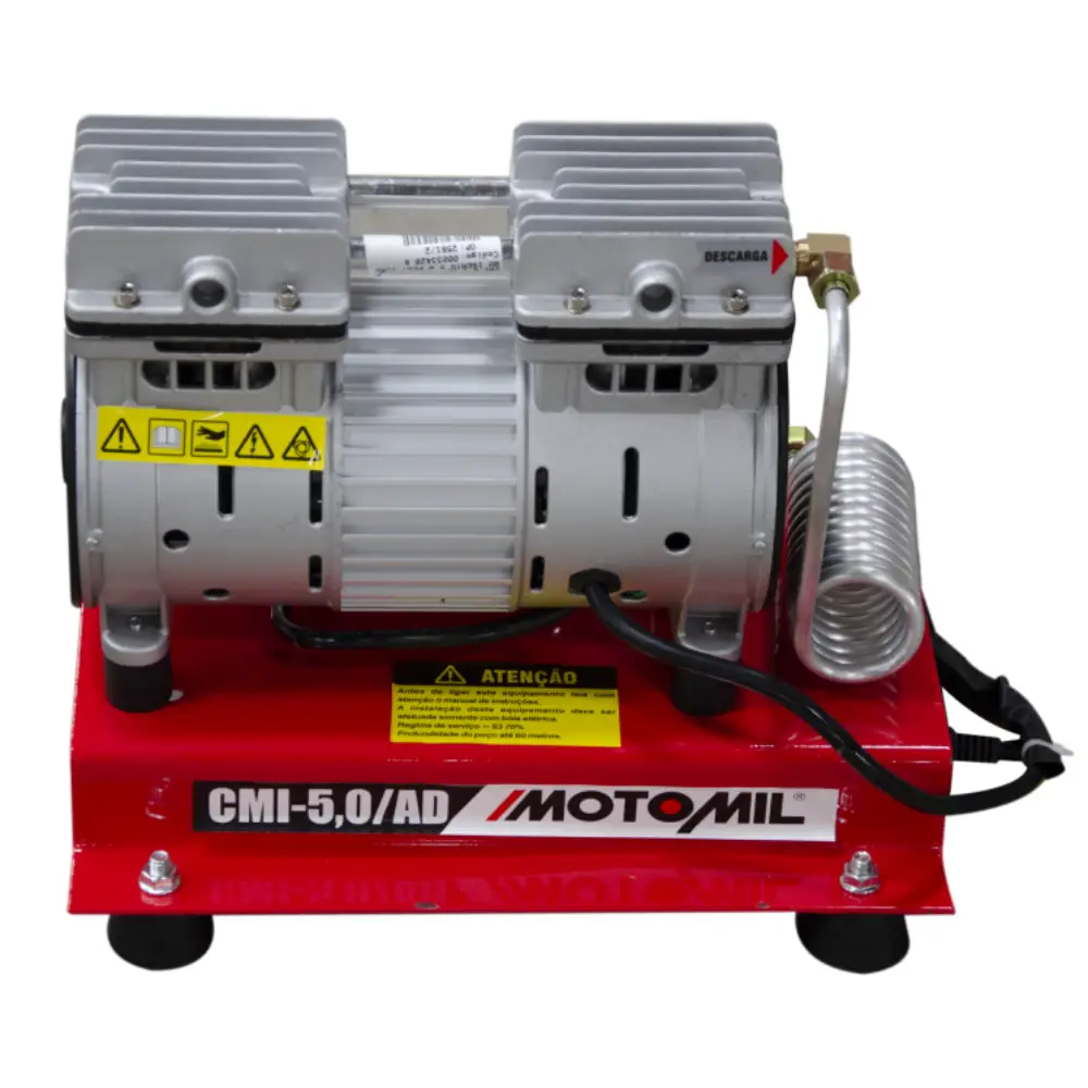 Motocompressor Ar Direto Isento de Óleo 5 PES3 1CV 127V Motomil