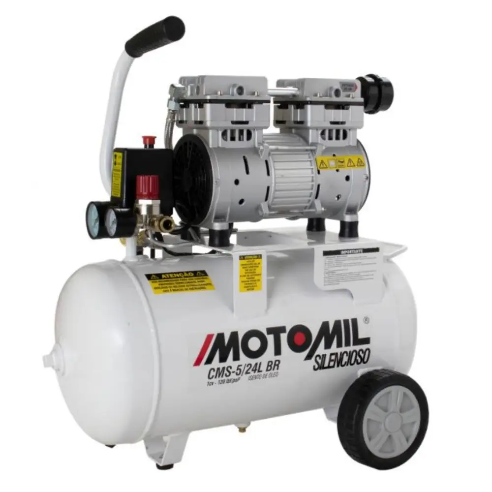 Motocompressor Silencioso CMS-5/24BR 120PSI 127V Motomil