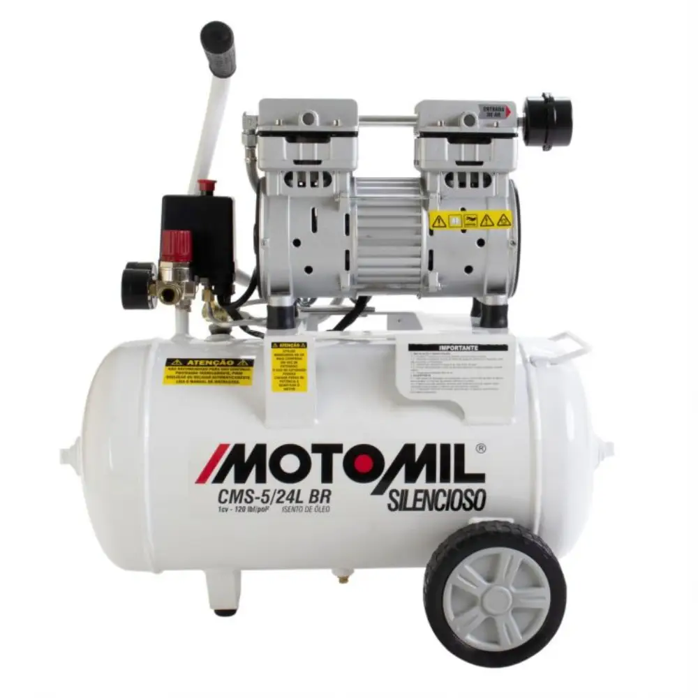 Motocompressor Silencioso CMS-5/24BR 120PSI 127V Motomil