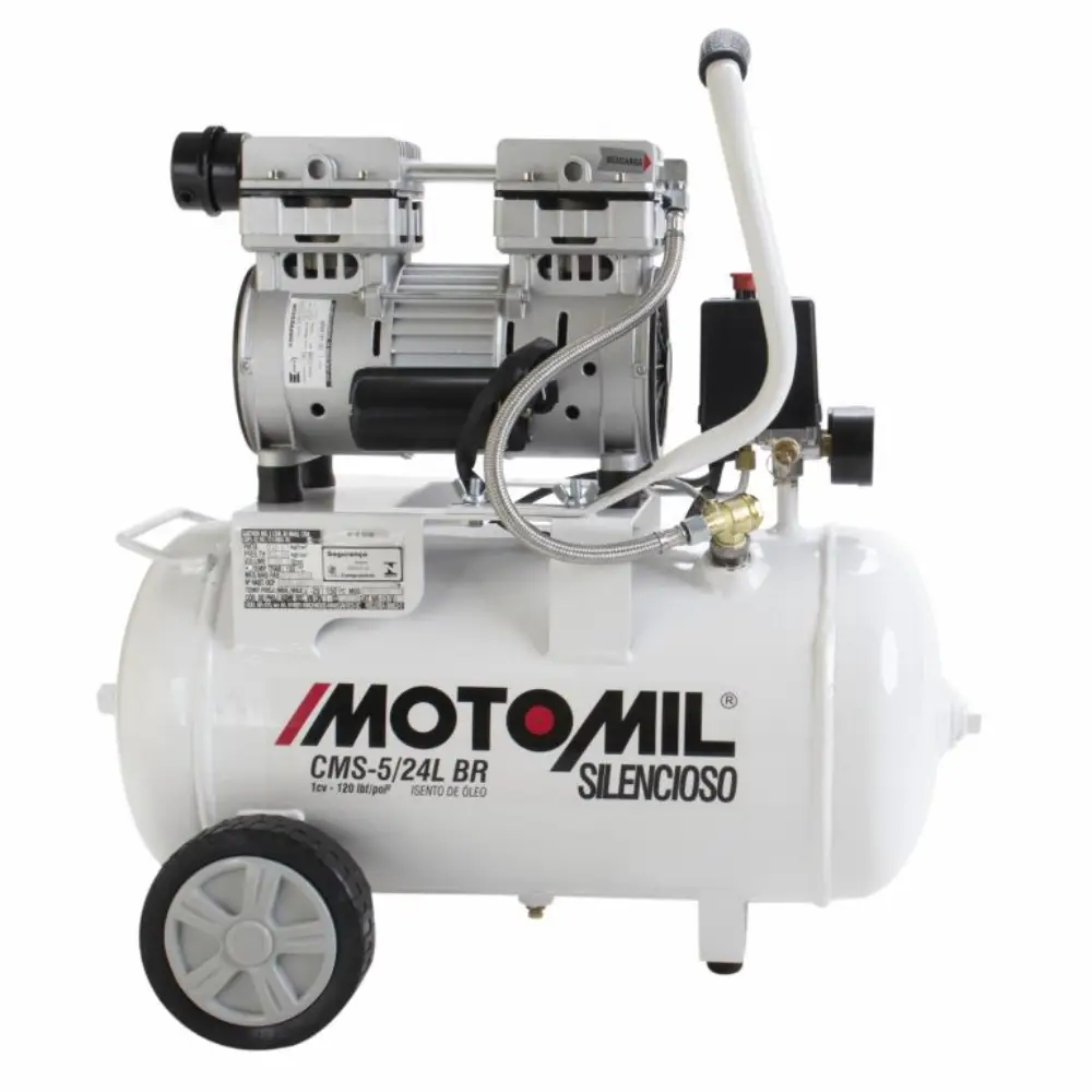 Motocompressor Silencioso CMS-5/24BR 120PSI 127V Motomil