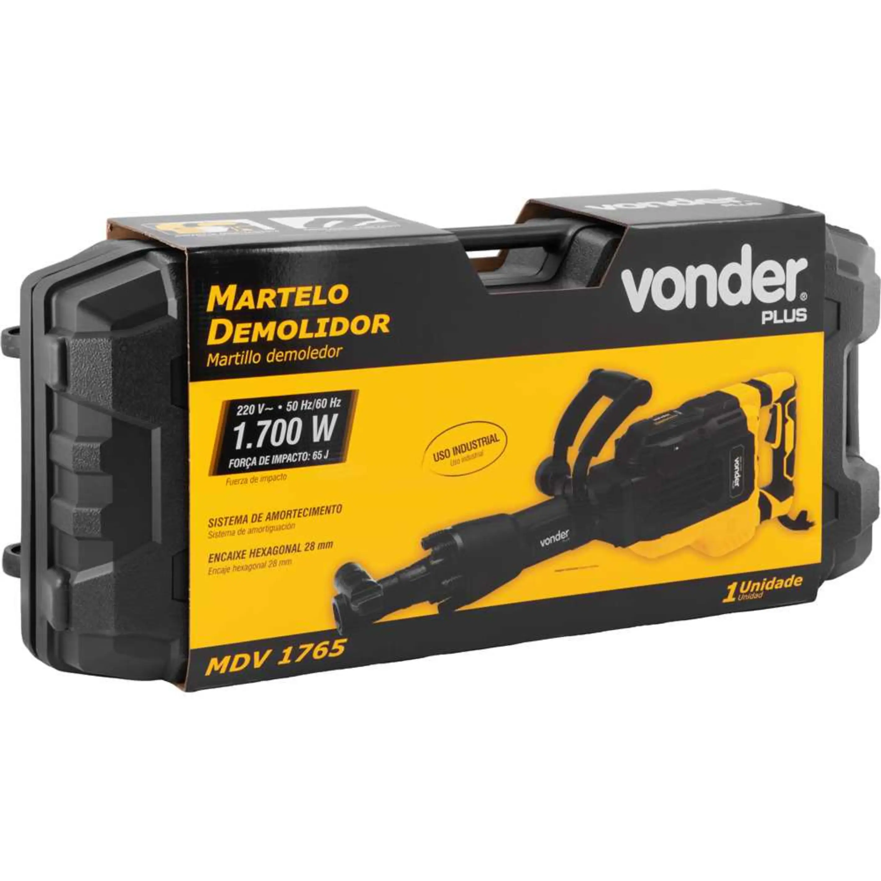 Martelete Demolidor 1.700W 65 joules MDV 1765 220V Vonder