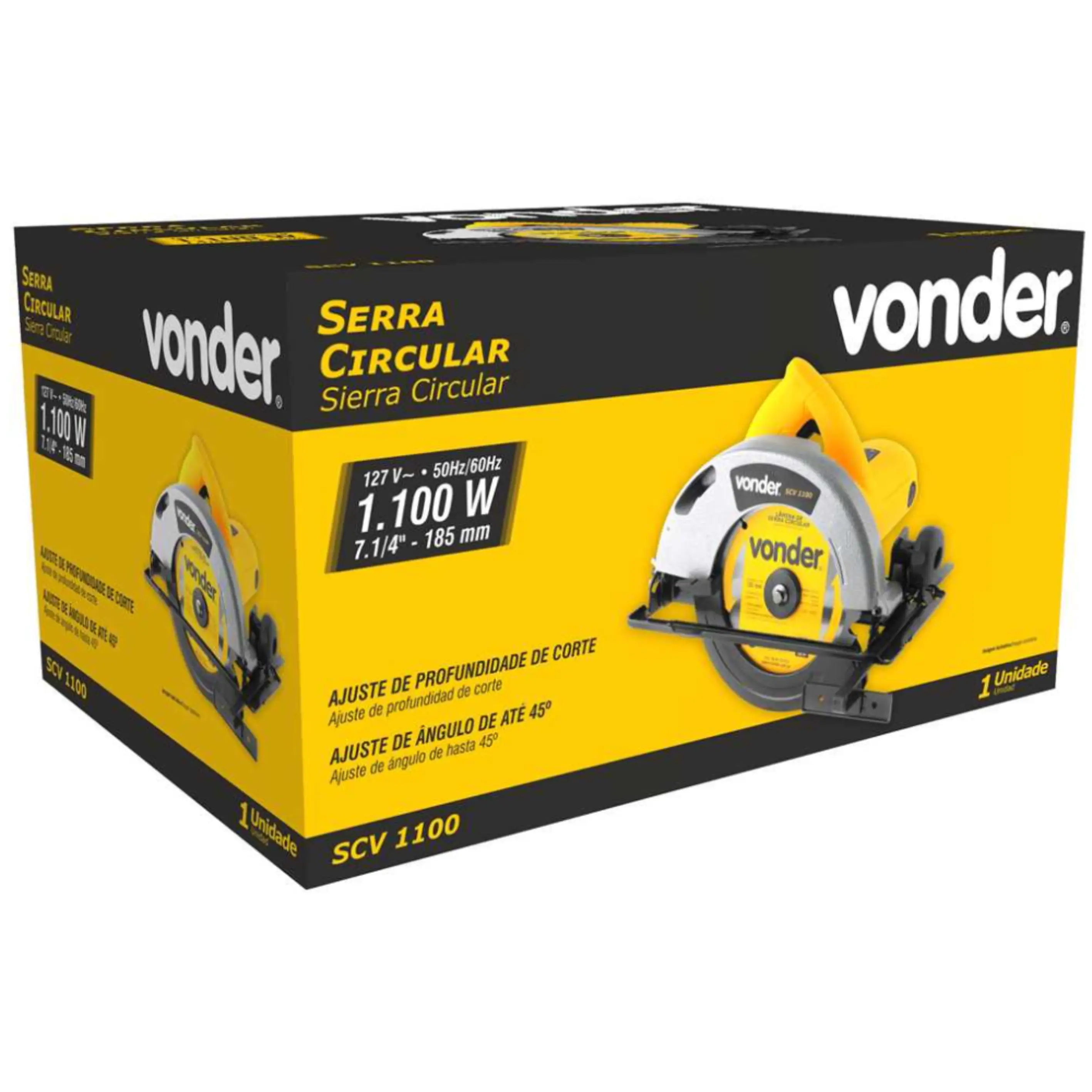 Serra circular 7.1/4 pol. 1100W SCV 1100 220V Vonder
