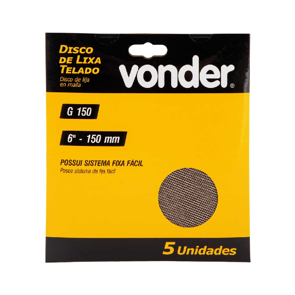 Disco Abrasivo Telado 150mm - 6pol GR150 C/5UN VONDER