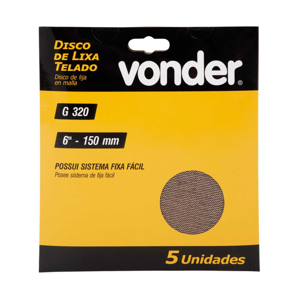 Disco Abrasivo Telado 150mm - 6pol GR320 C/5UN VONDER