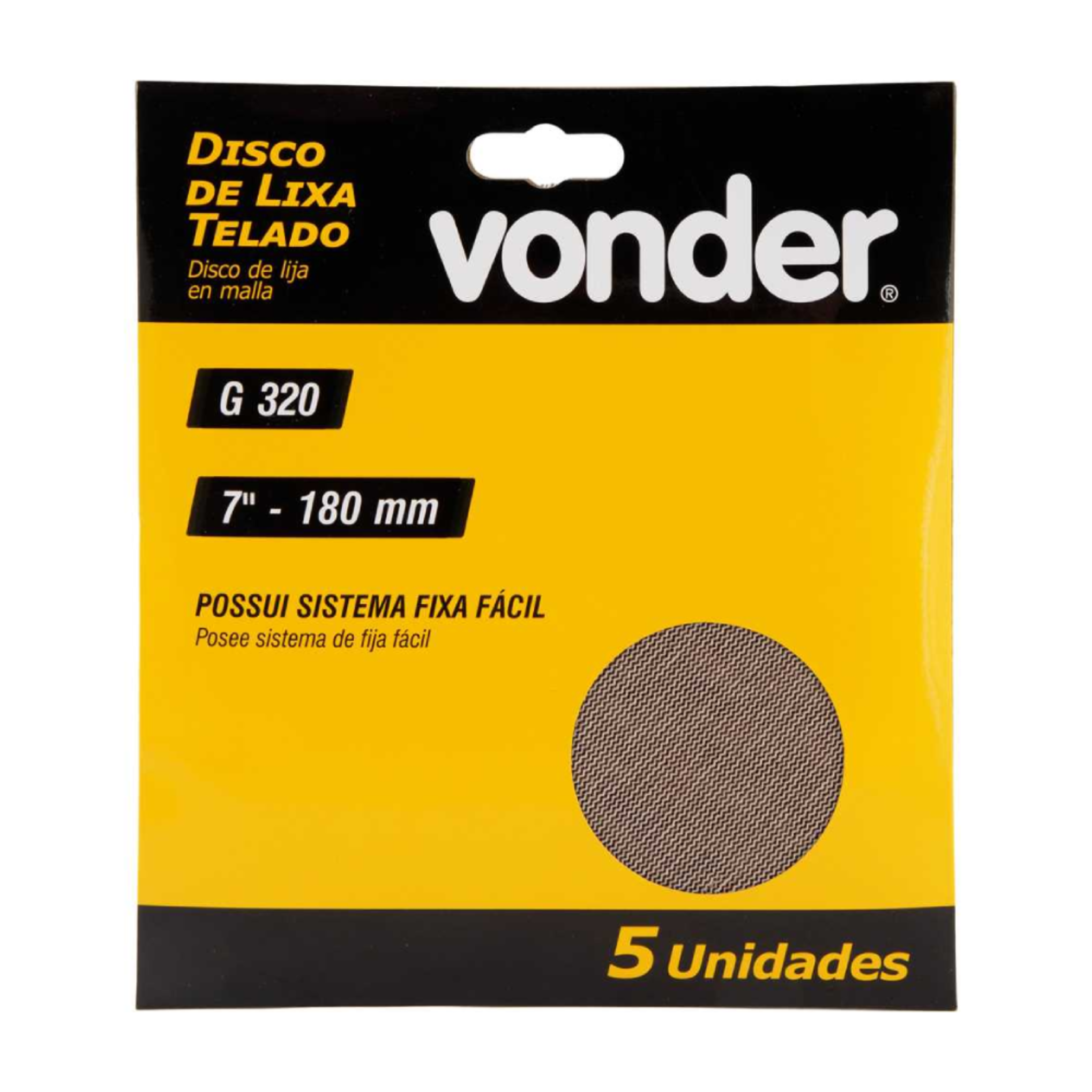 Disco Abrasivo Telado 180mm - 7pol GR320 C/5UN VONDER