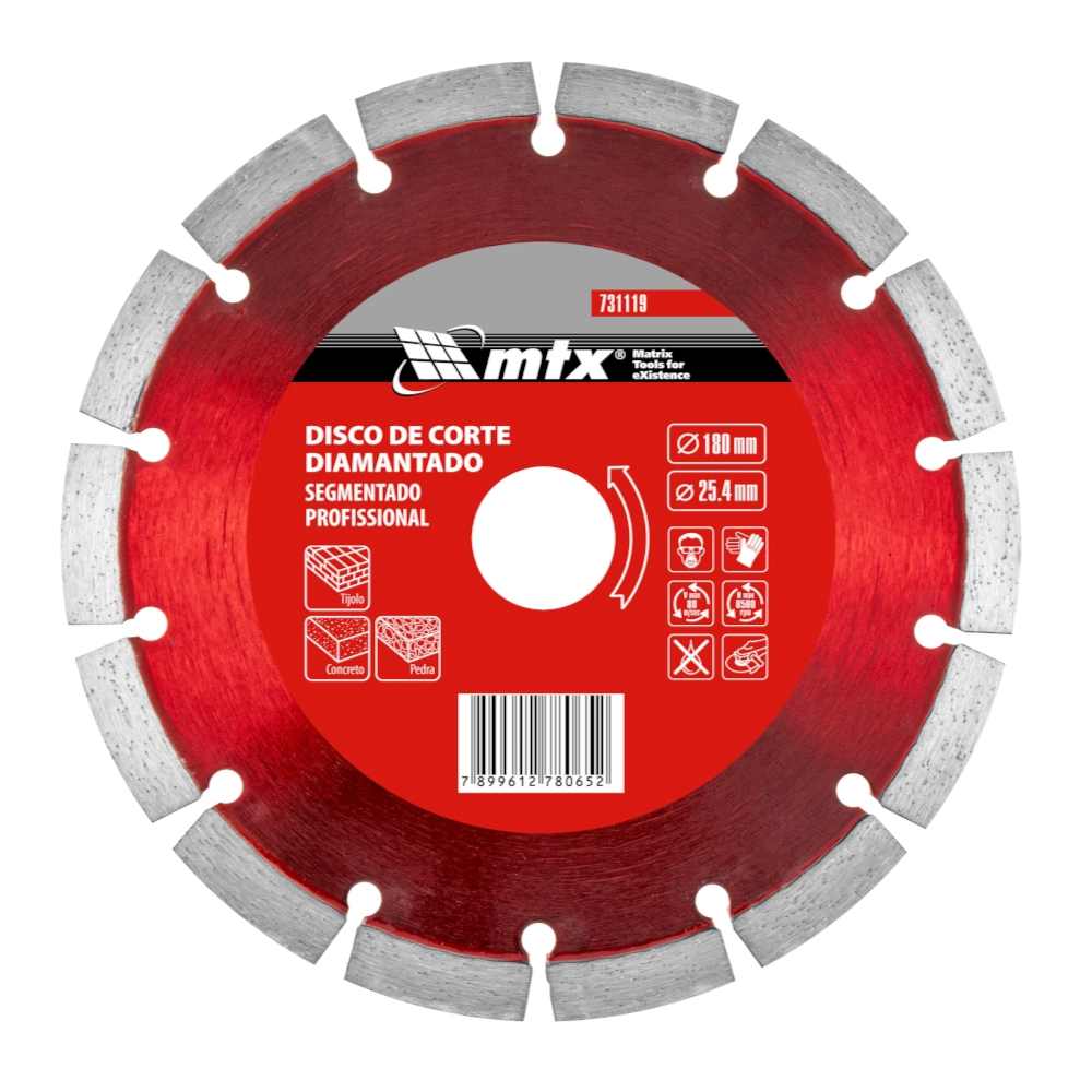 Disco Diamantado Segmentado 180MM Corte Seco 731119 Mtx