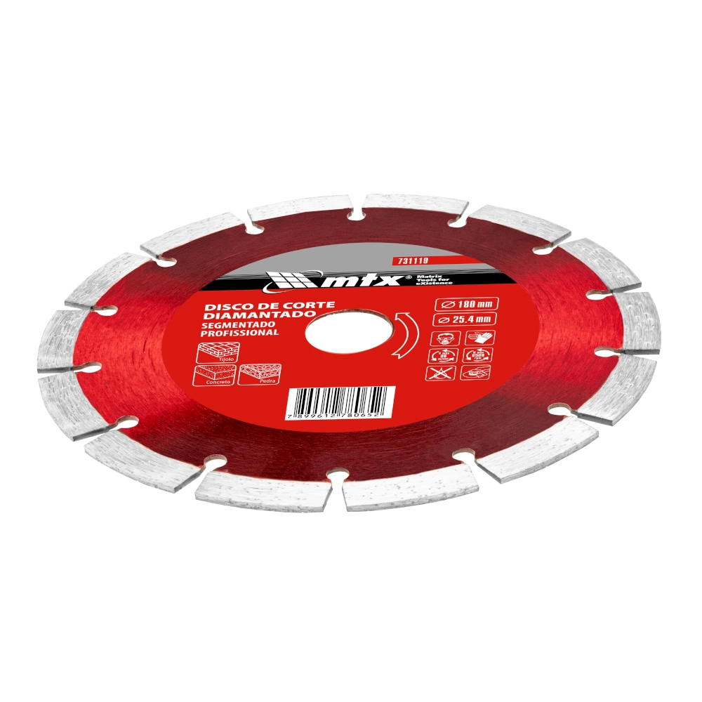 Disco Diamantado Segmentado 180MM Corte Seco 731119 Mtx