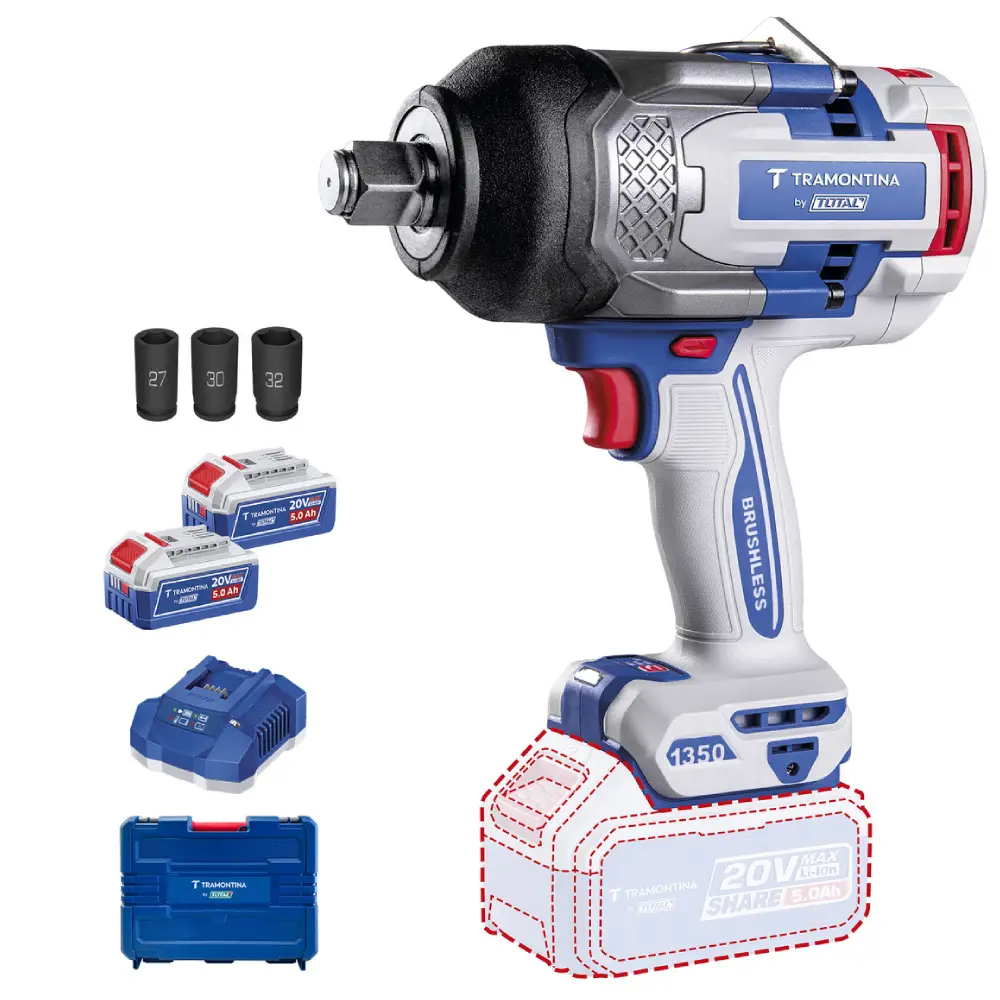 Chave de Impacto 3/4 pol. 20V 2 Bat 5Ah Tramontina By Total