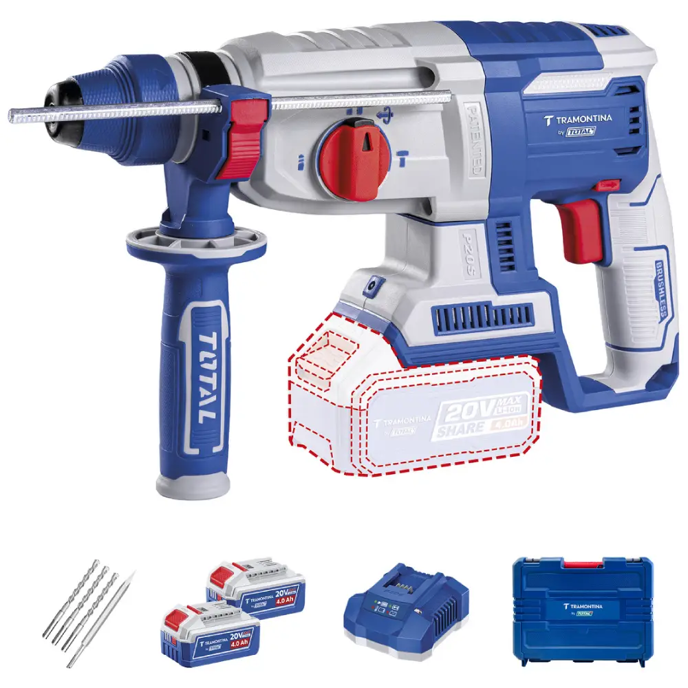 Martelete SDS-Plus 2 Bat 20V de 4Ah Tramontina by Total