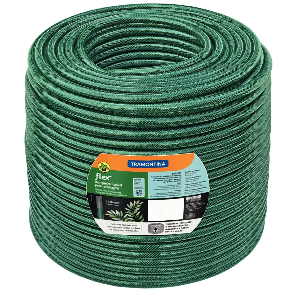 Mangueira Jardim Super Flex 1/2 polegadas 200M Verde Tramontina