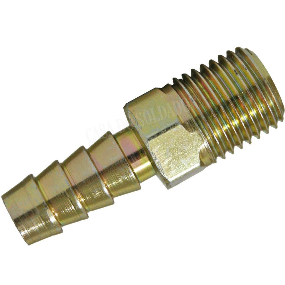 Adaptador em Latão Rosca Macho 1/4 Pol para Mangueira 5/16 Pol Adaptador em Latão Rosca Macho 1/4 Pol para Mangueira 5/16 Pol
