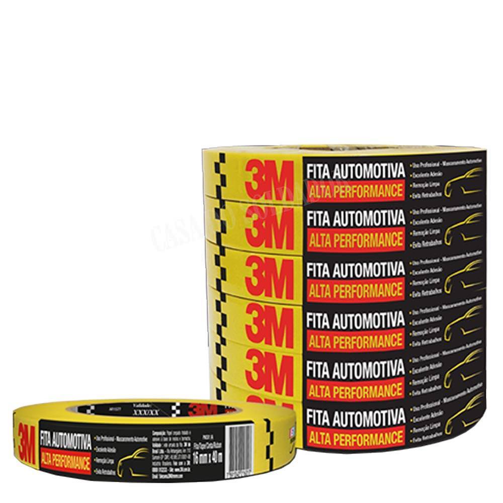 Fita Crepe Amarela Automotiva alta Performance 24mmx40m 3M