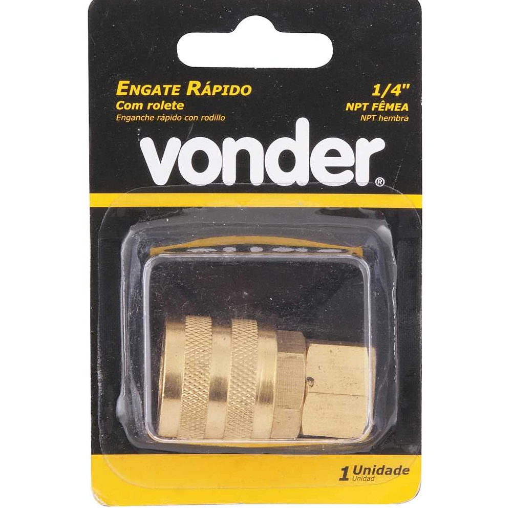 Engate Rápido Fêmea 1/4"X1/4" em Latão Vonder
