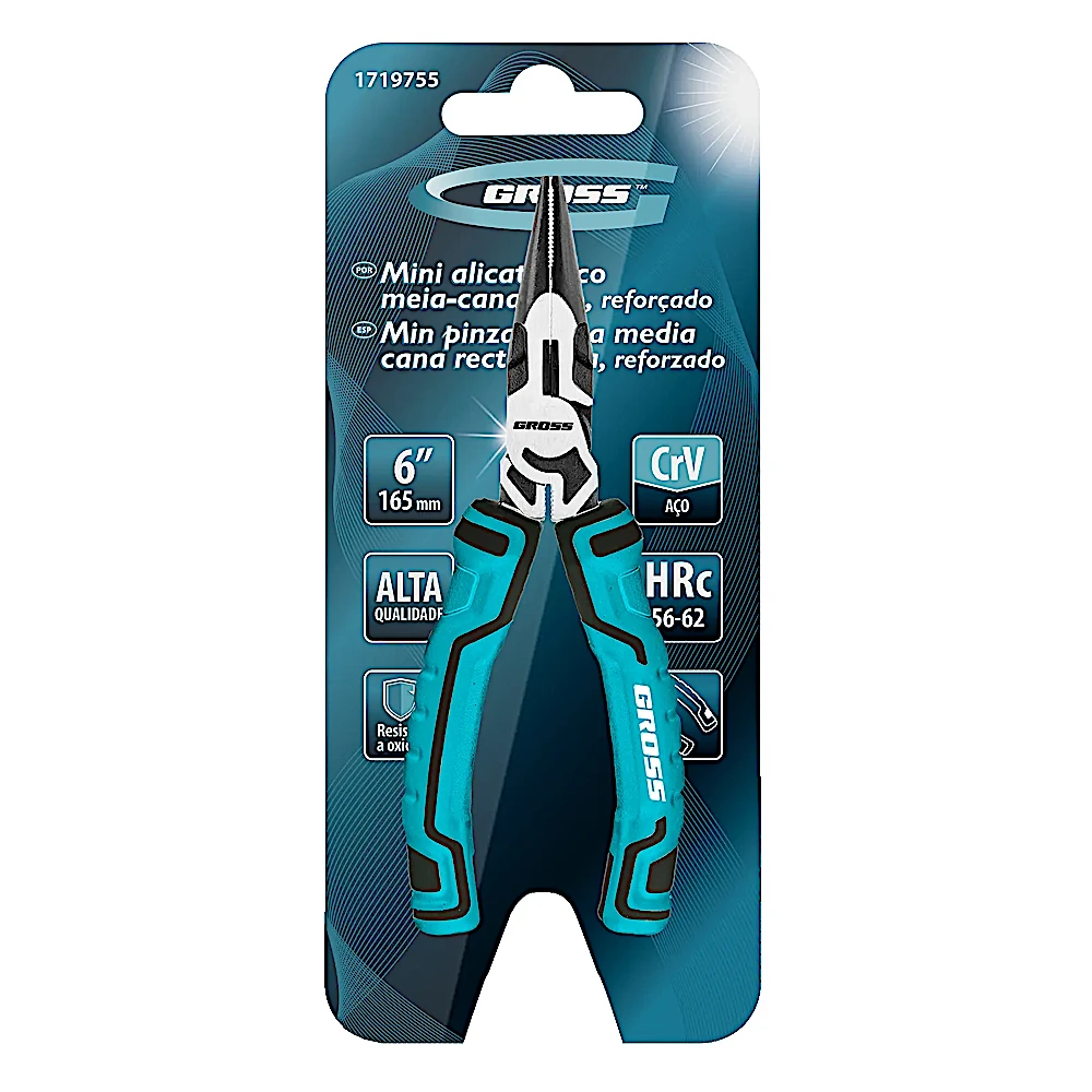 Alicate Bico Meia Cana Reto 6.1/2 Pol Gross 