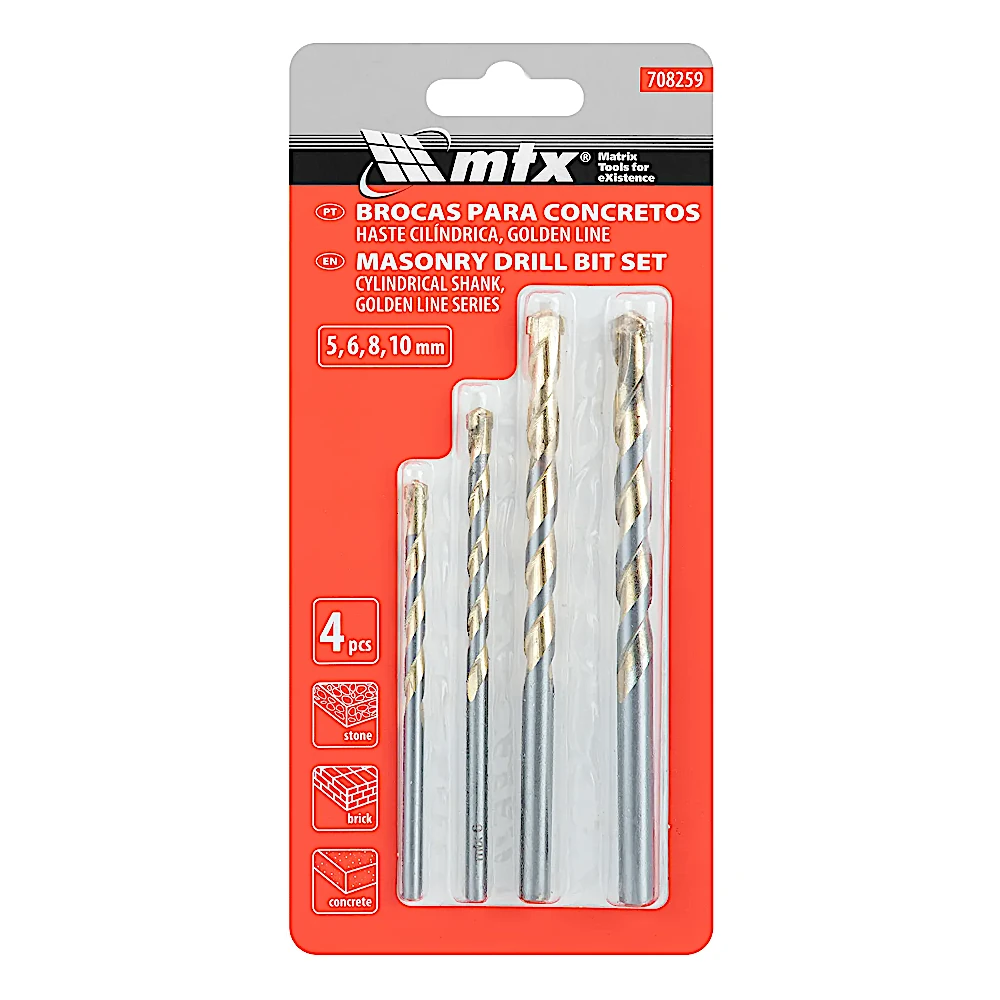Jogo De Brocas Para Concreto 5-10mm 4pcs MTX