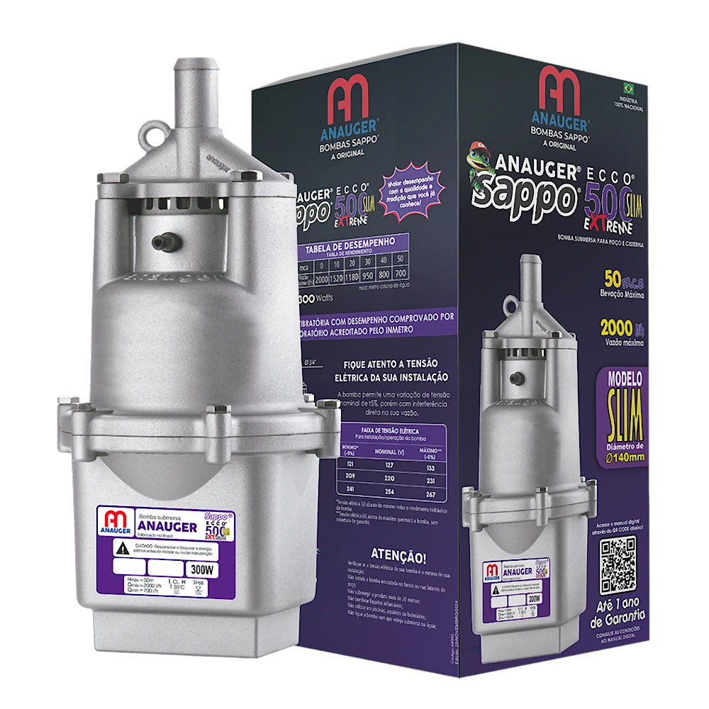 Bomba Submersa Sappo Ecco 500 Slim Extreme 127V Anauger