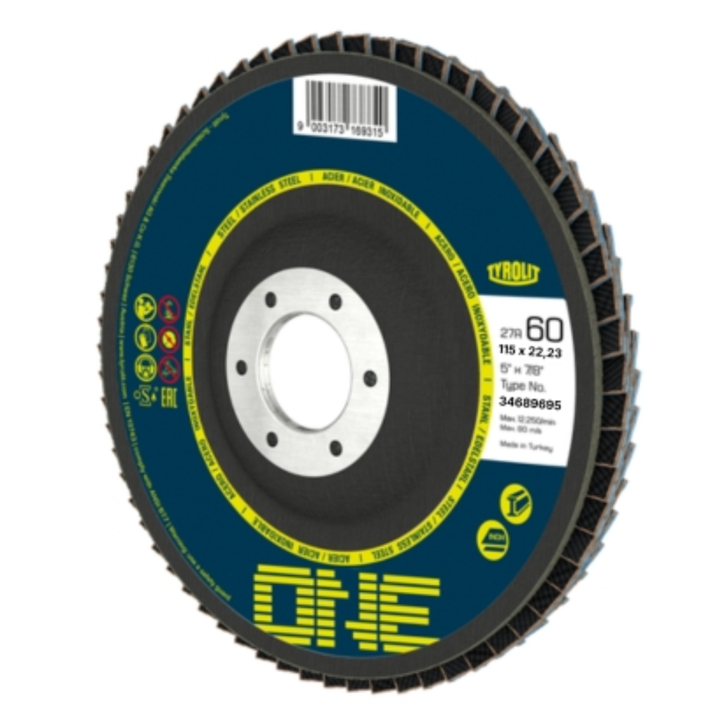 Disco Flap Tyrolit One 115mm 27A Reto Grão 60