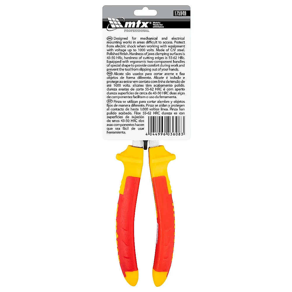 Alicate de Corte Diagonal 7" Black Nickel 175749 MTX 