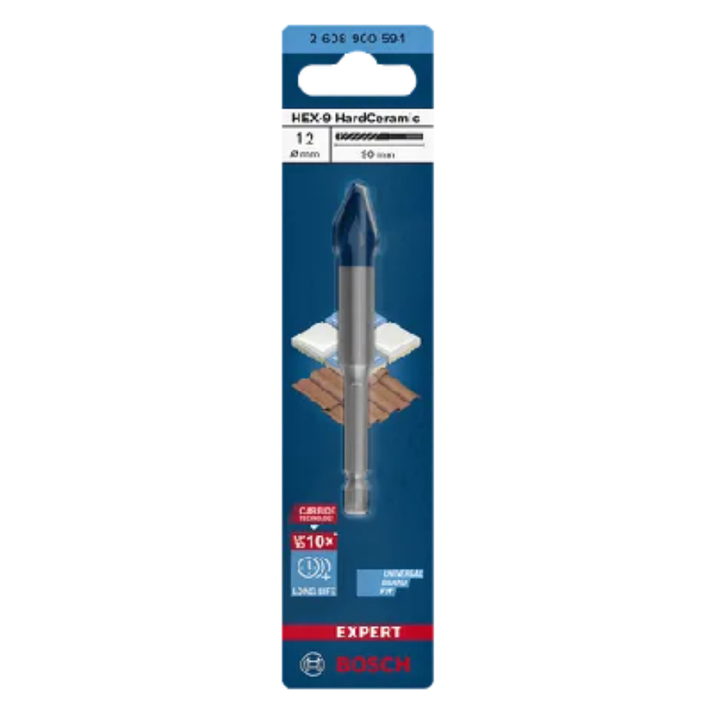 BROCA EXPERT HEX 9 HARDCERAMIC 12MM X 90 BOSCH