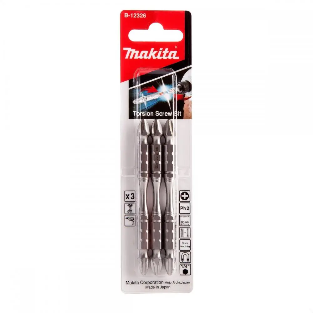 Jogo Bits de Torção PH2 85mm 3Pçs B-12326 Makita