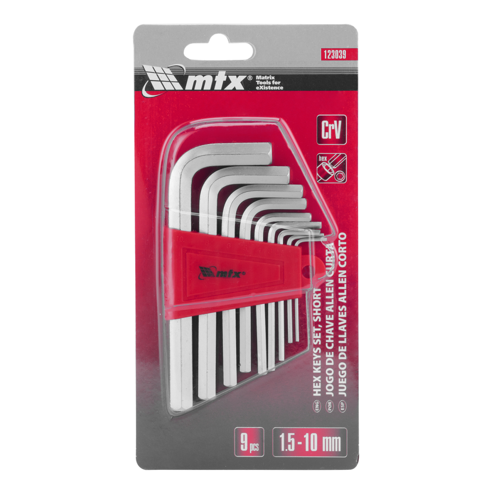 Jogo Allen 1,5 a 10mm 9 Peças MTX