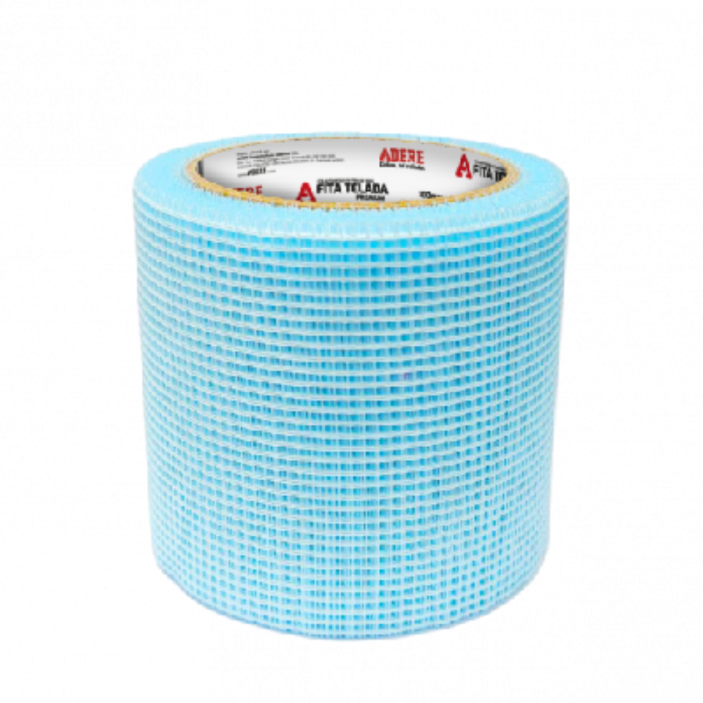 Fita Adesiva Fibra/Vidro Telada Azul 100MM X 20M Adere