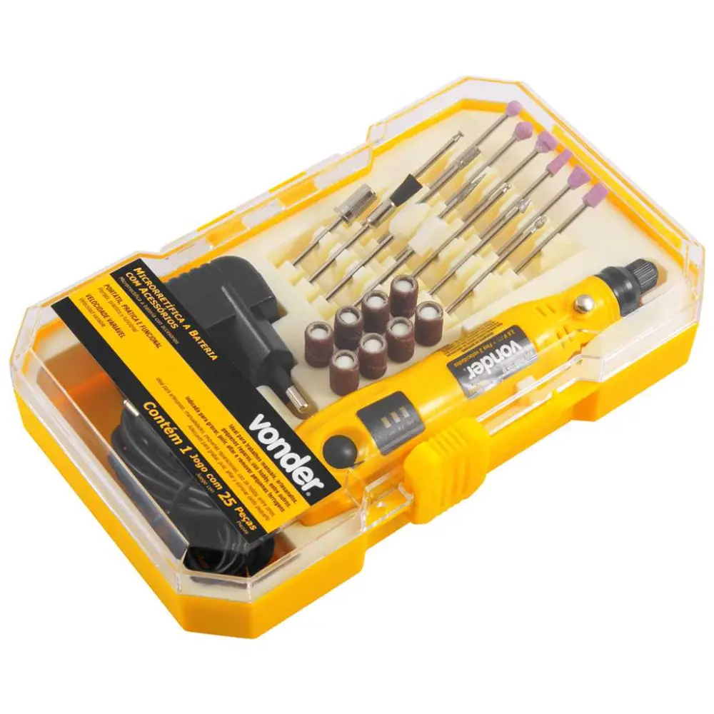 Microrretífica Bateria 3,6V com 24 Acessórios MBV036 Vonder