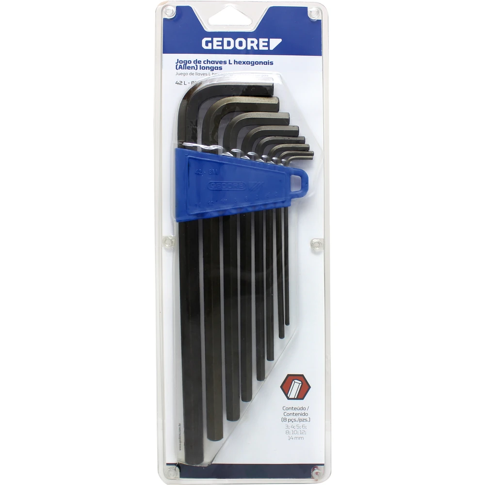 Jogo Allen Longa 3/32"A3/8" (42L-88P) Gedore