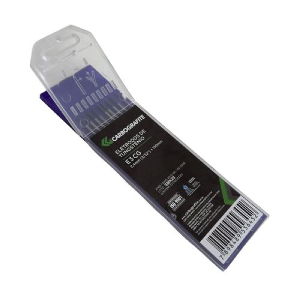 Eletrodo Tungstenio 2.40MM c/ Latanio Roxo Carbografite