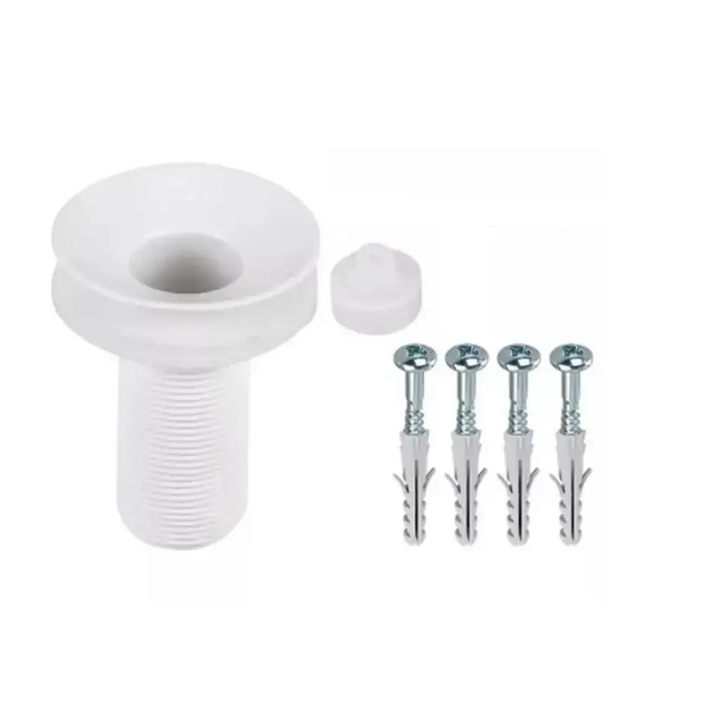 Lavatório Plástico 5,5L Branco Válvula e Fixação Kit Metasul
