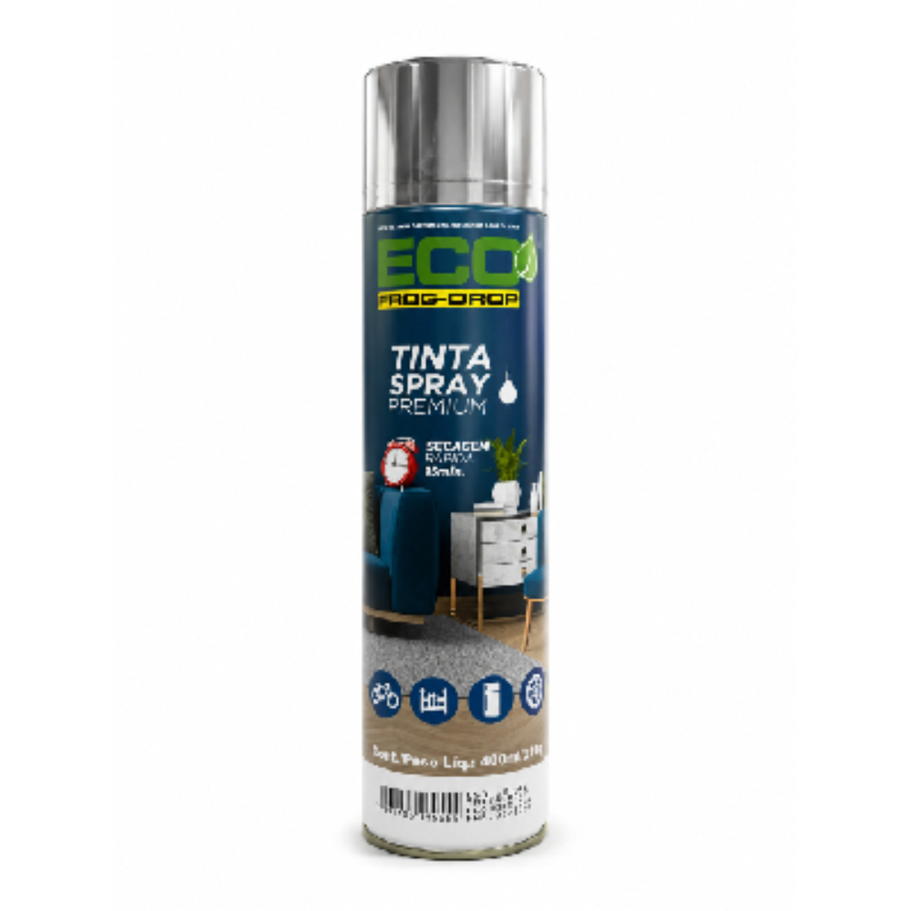 Tinta Spray Eco Premium Cromado Metálico 400ml
