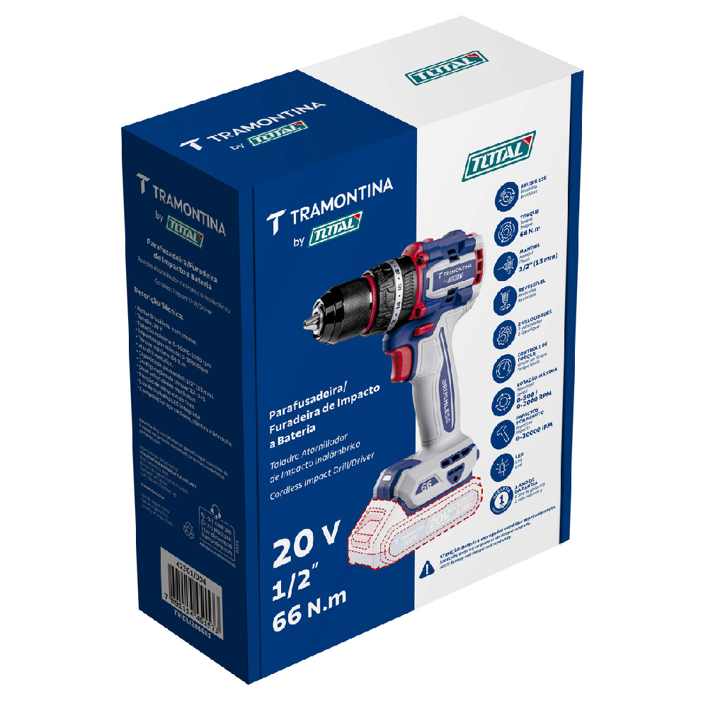 Furad/Paraf. Tramontina 20V Sem Bat./Carreg.