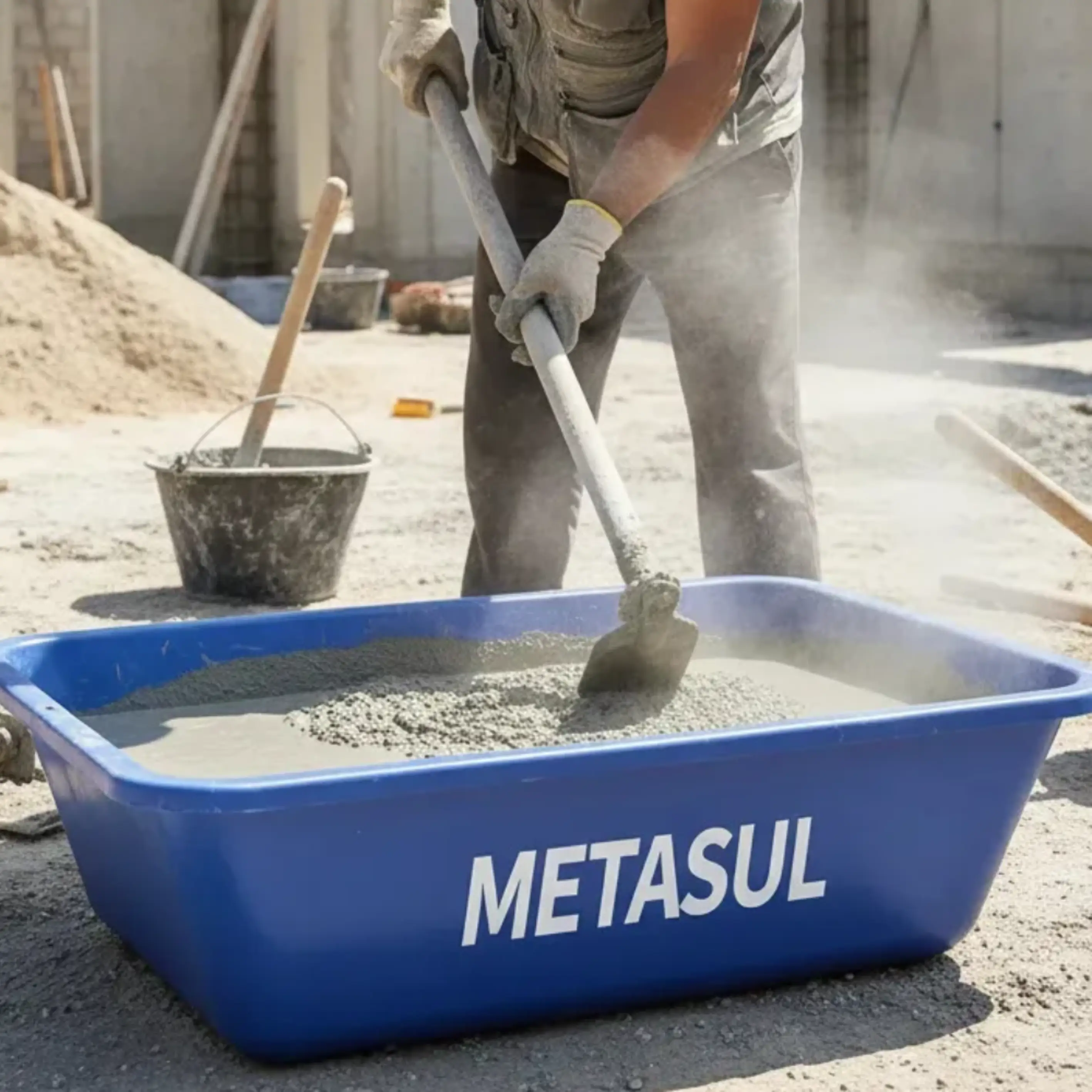 Masseira Plástica 50L 22x72x52cm Azul Metasul