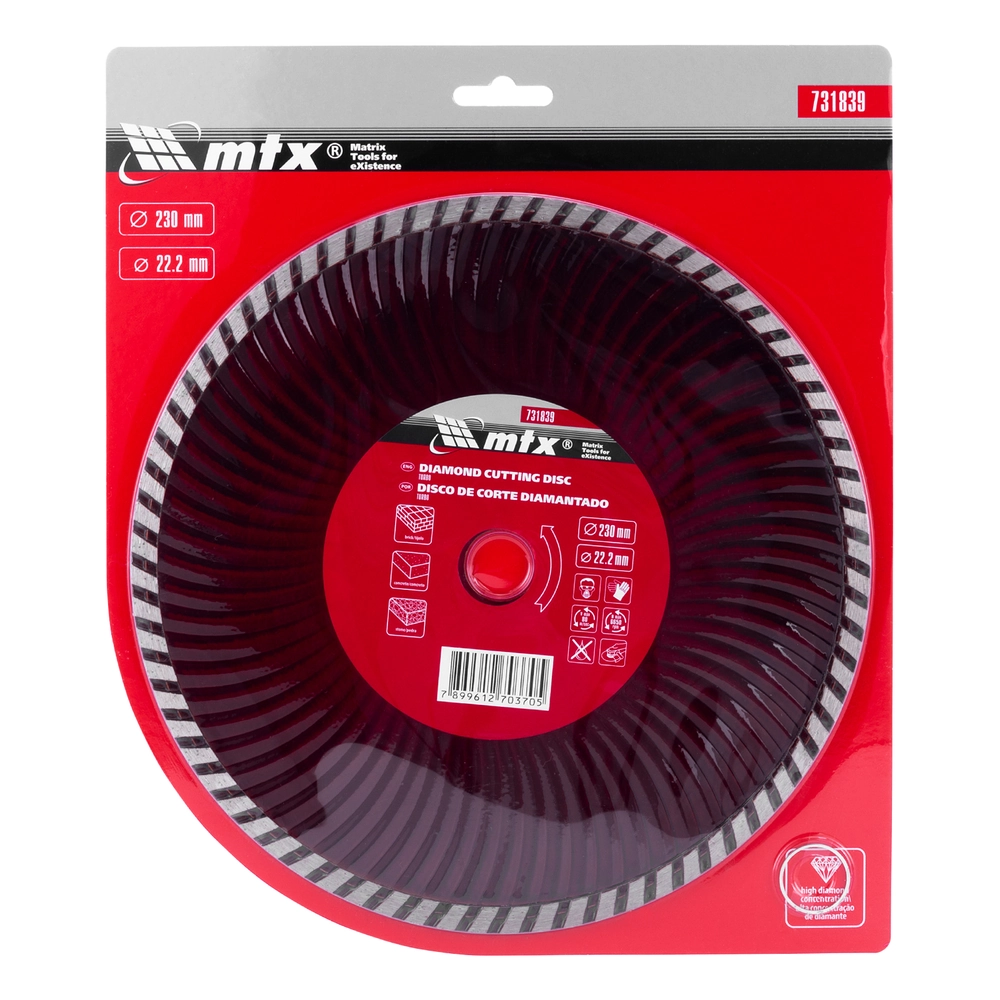 Disco Diamantado Turbo 230mm Corte Seco 731839 MTX 