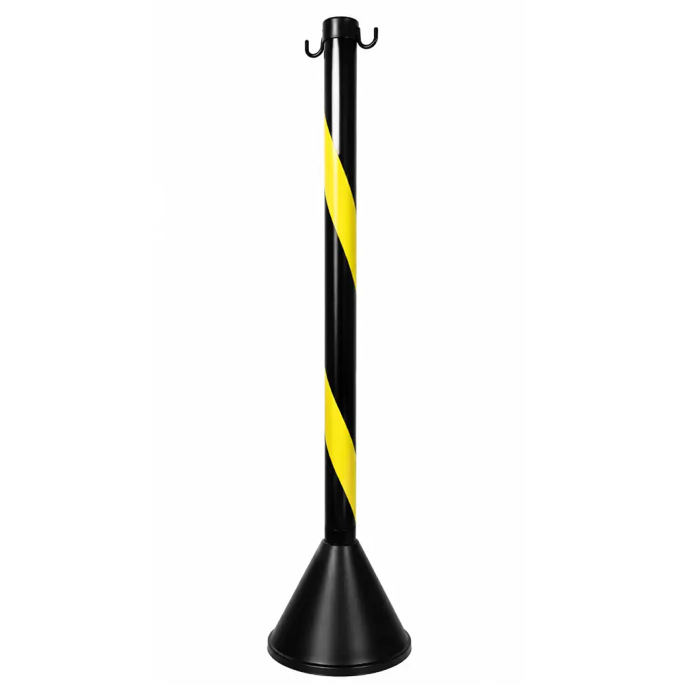 Pedestal Zebrado Preto e Amarelo com Base Plastcor