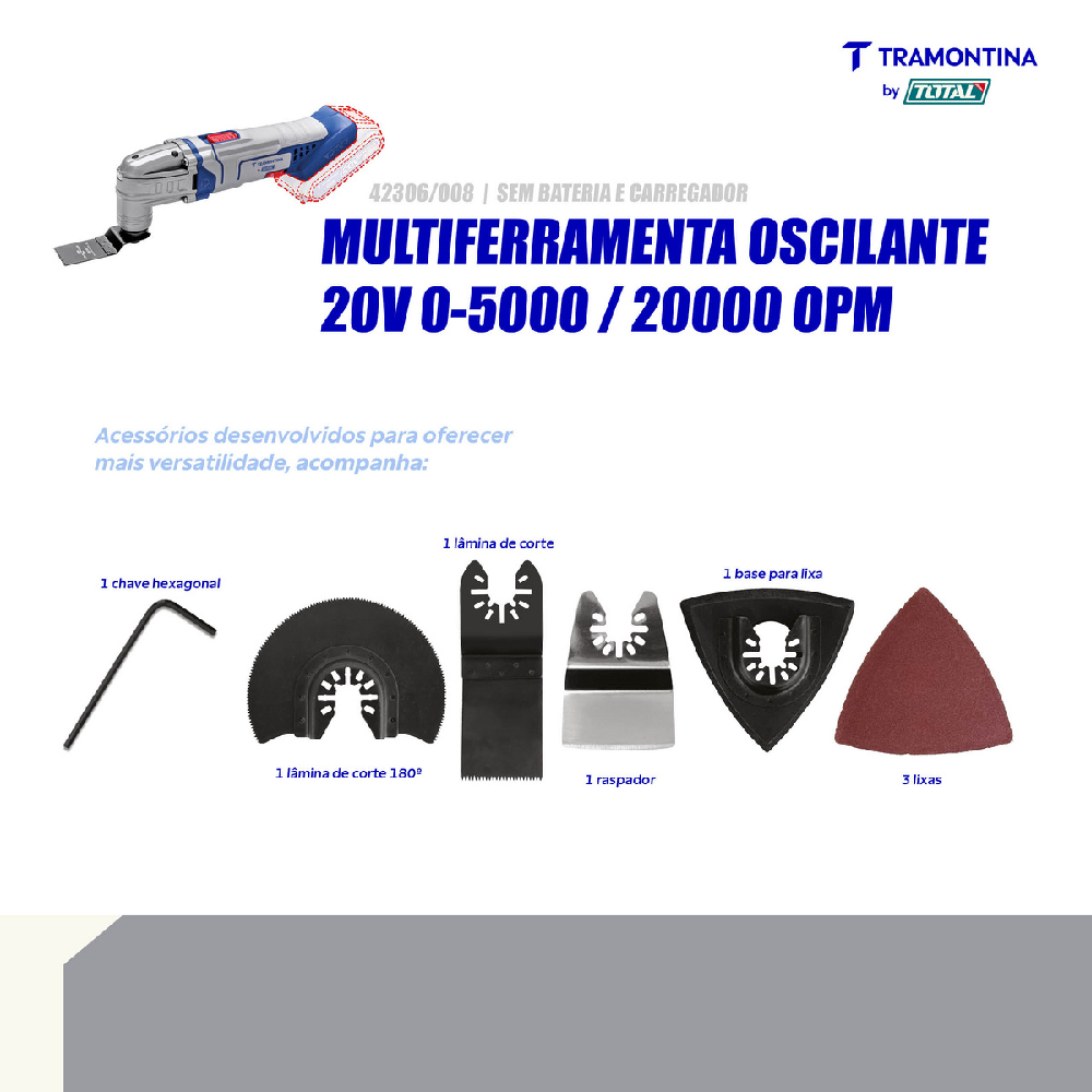 Multiferramenta Tramontina Total 20V Sem Carregador/Bat.