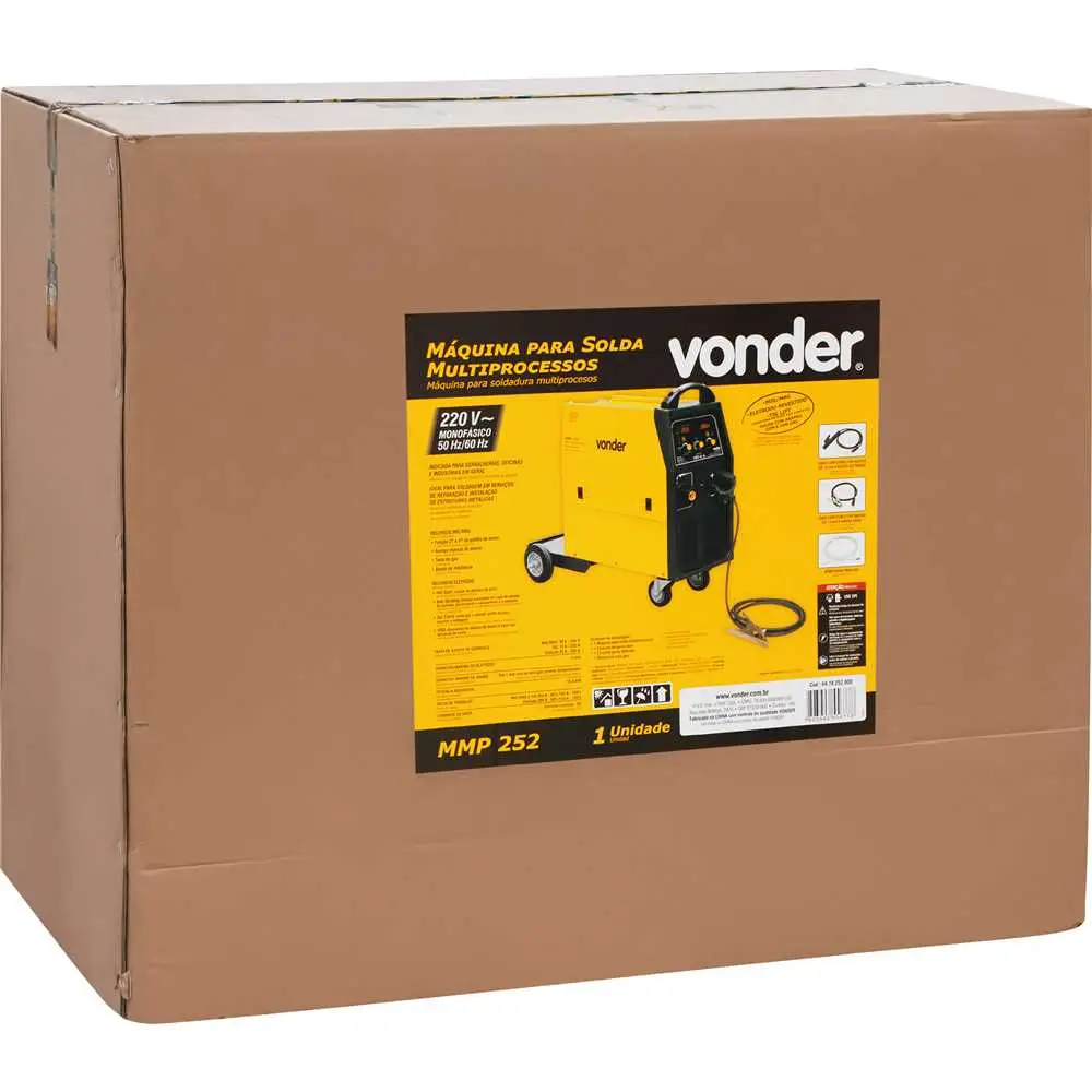 Máquina de Solda Multiprocesso MMP252 250A 220V Vonder