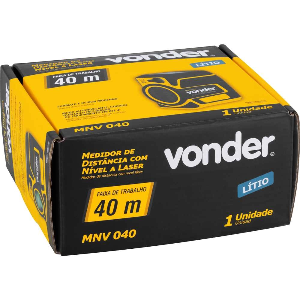 Medidor Laser 40m com Nível Verde MNV 040 Vonder