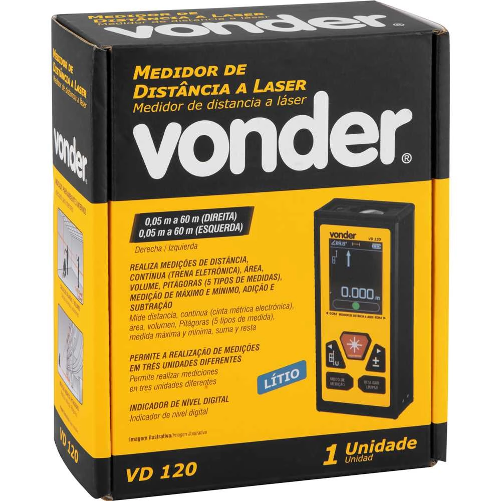 Medidor de Distância Laser 120m VD 120 Vonder