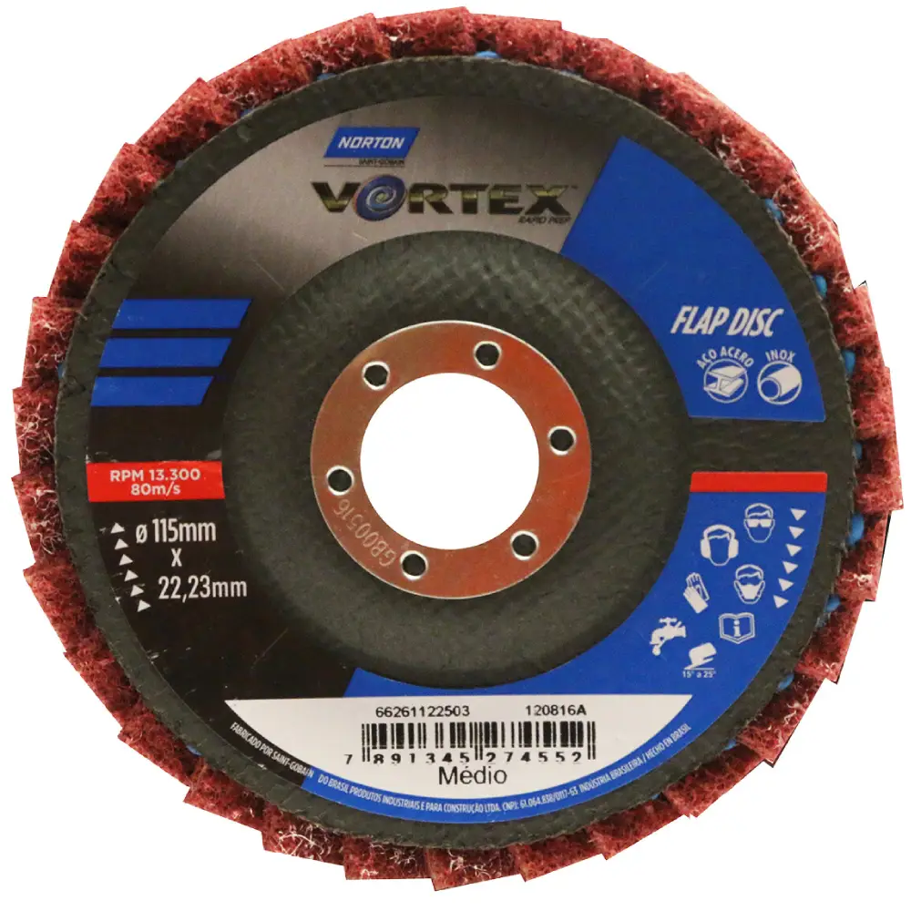 Disco Flap Manta Vortex Vermelho Médio 115 mm Norton