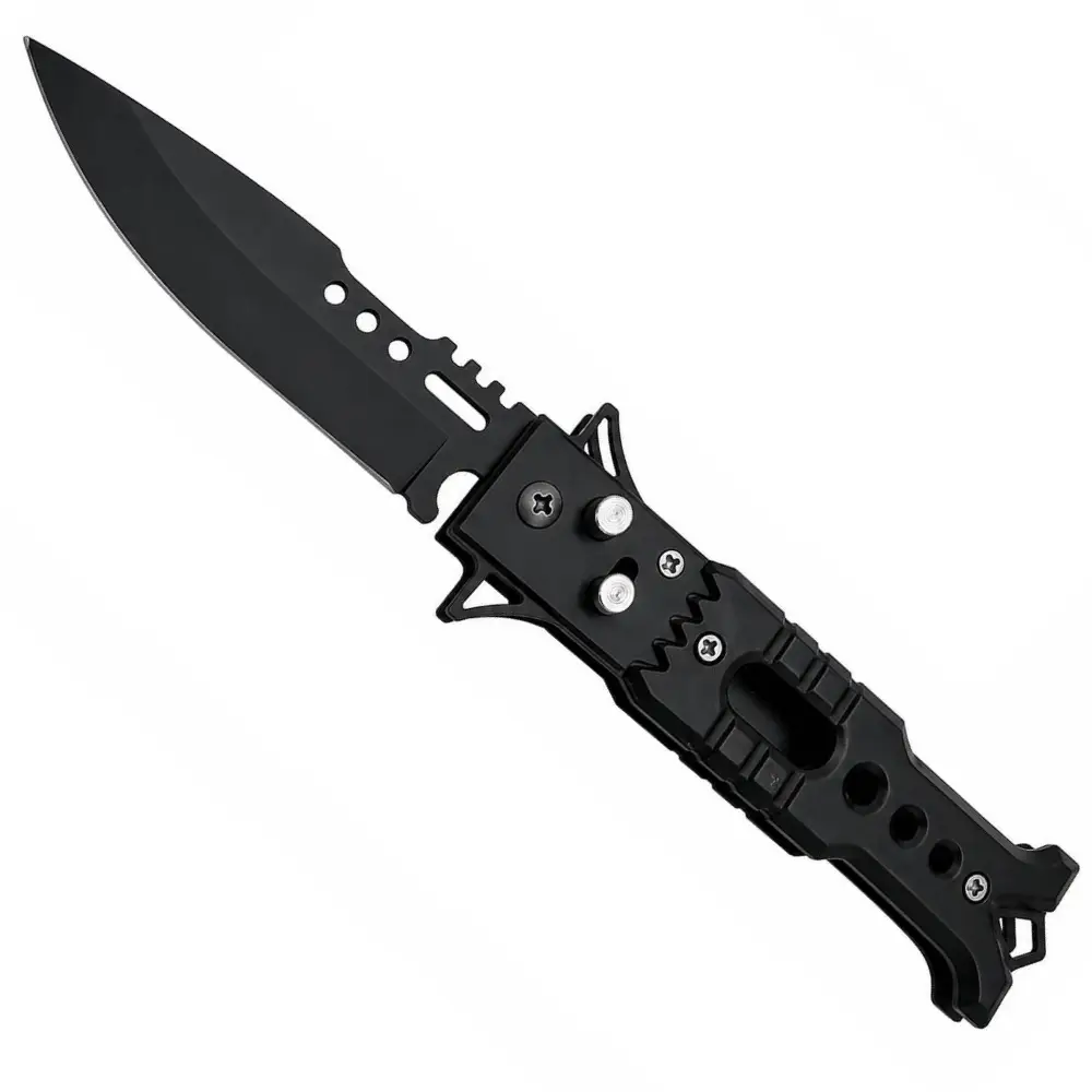 Canivete Cabo Metal Preto BW7020 21,5cm Braswei