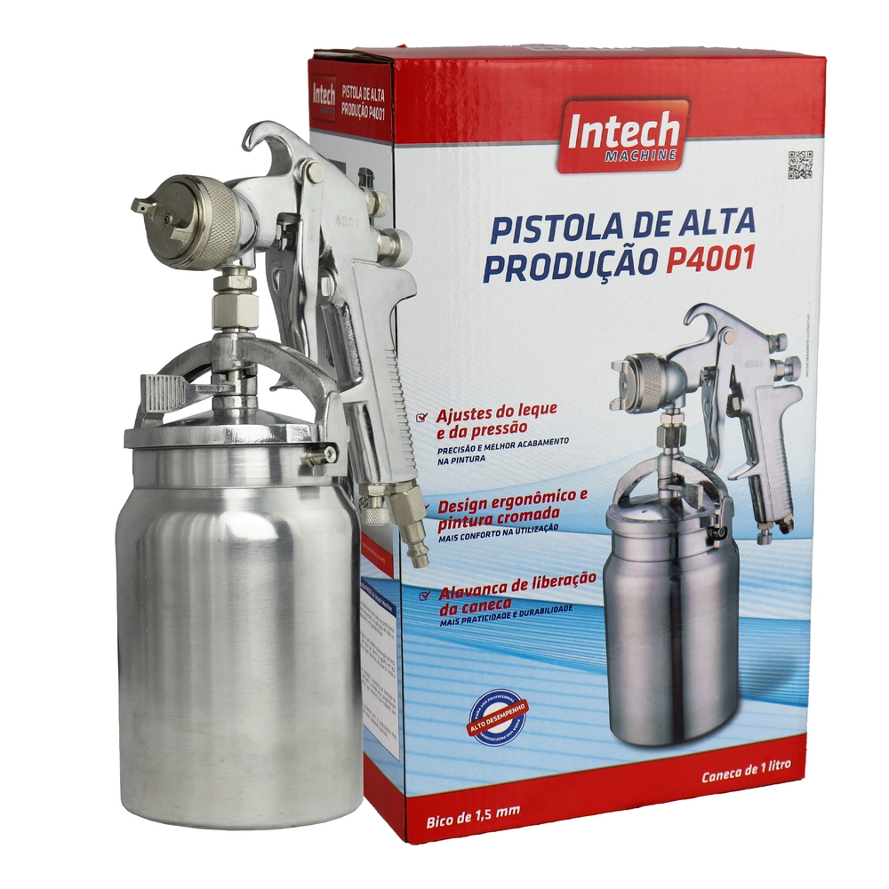 Pistola Pintura P4001 Alta Producao Bico 1,5mm Intech