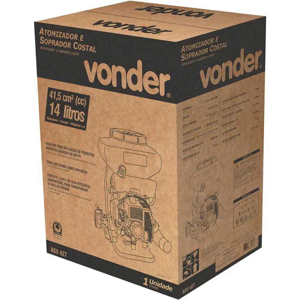 Atomizador  e Soprador Costal ASV 427 14L 2,2CV Vonder
